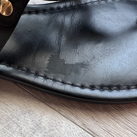 Tory Burch Black Leather Sandals - Picture 4 of 5